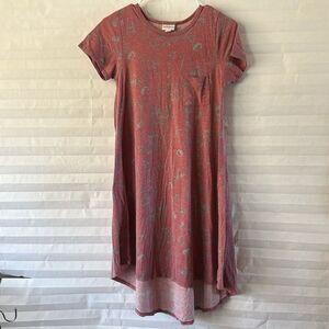 Lularoe Red/Gray Simply Comfortable Crew Neck Dress Size XXS – Casual